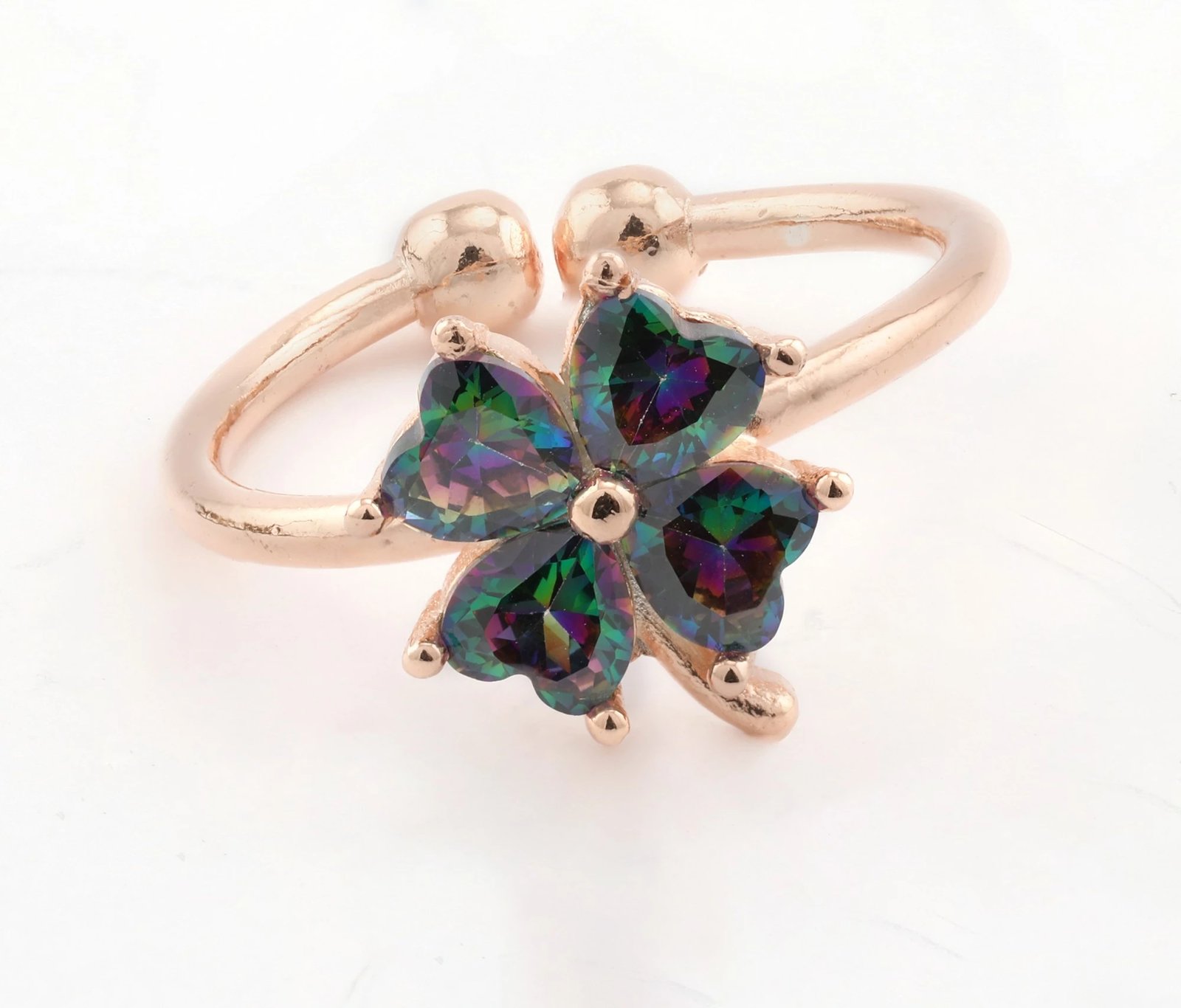 Unazë argjendi, ngjyrë rozë ari dhe vjollcë, Jumeon 10107MİSTİK