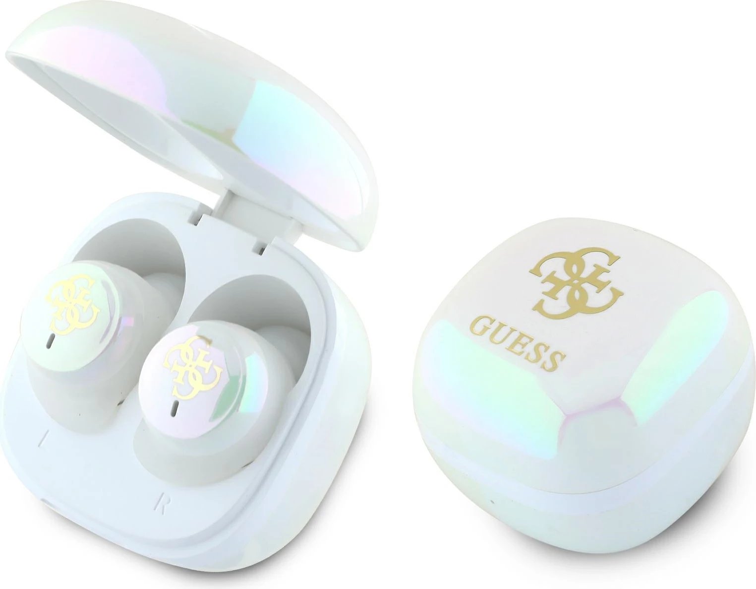 Kufje Bluetooth Guess GUTWSJ144ESH TWS me stacion dokimi, të bardha Kufje Bluetooth Guess GUTWSJ144ESH TWS me stacion dokimi, të bardha