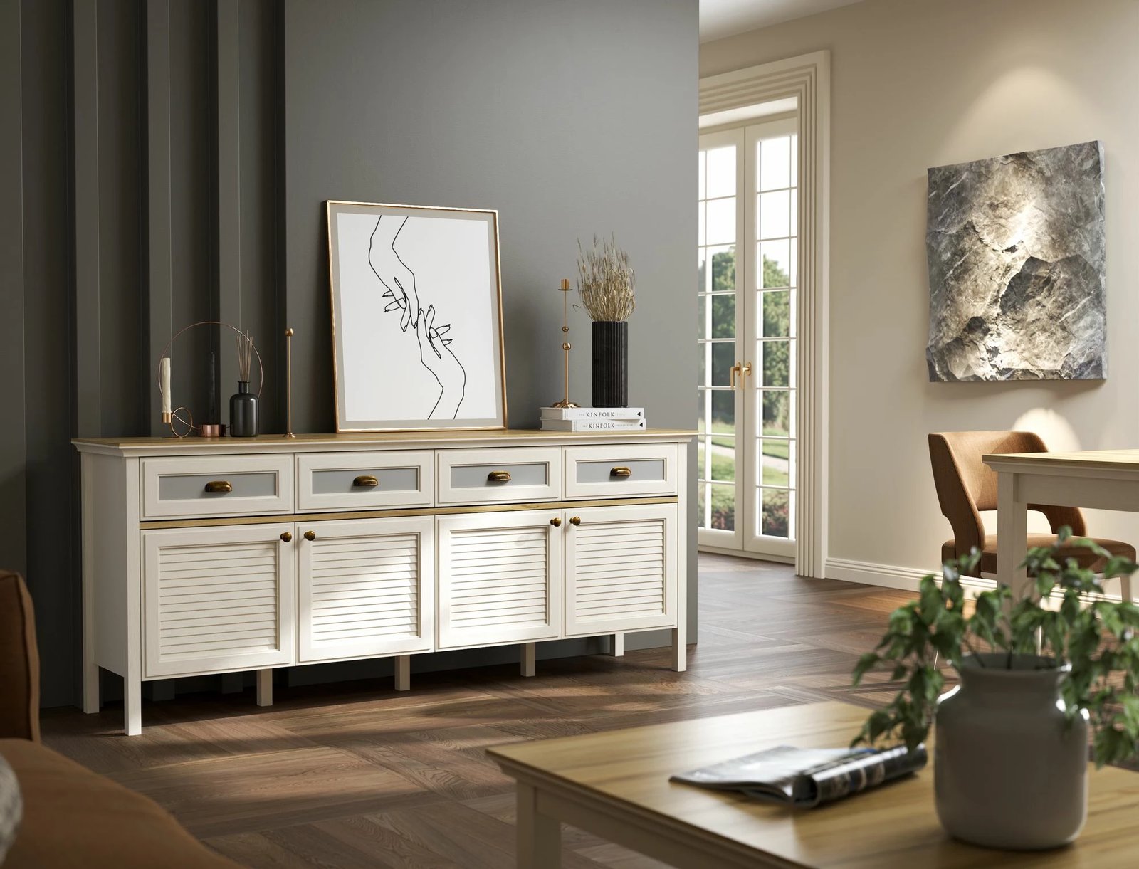 Konsol Skye Decor, FRN-21009, krem, lis, gri