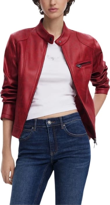 Jakne Desigual femra, e kuqe