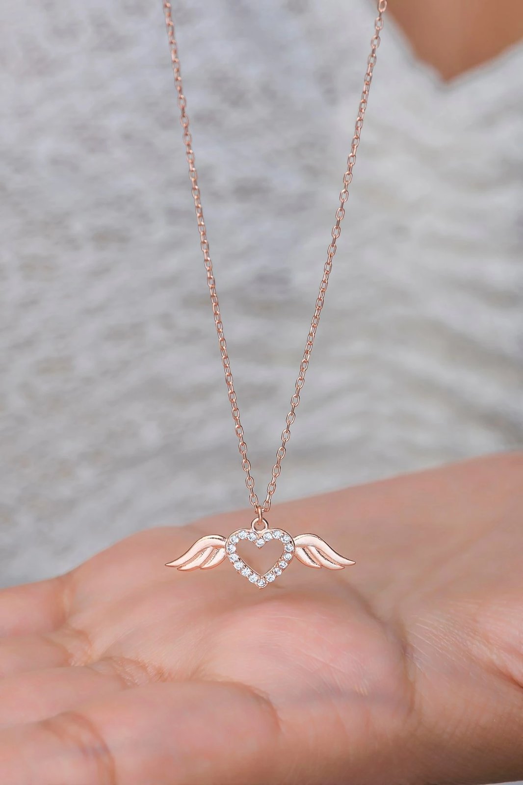 Varëse argjendi me zemër dhe krahë, ngjyrë rozë ari dhe e bardhë, Jumeon, NRZ998657