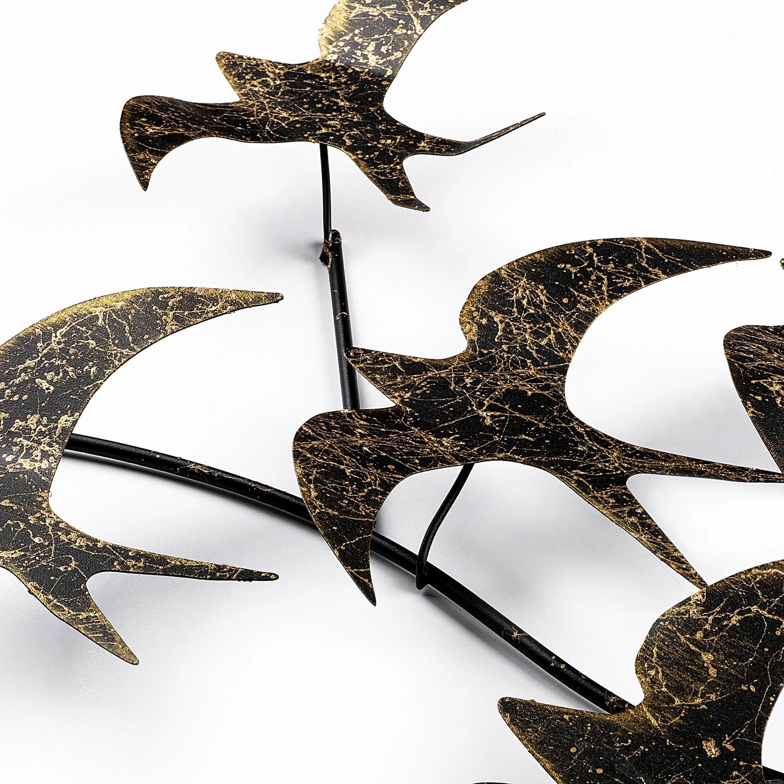 Aksesor dekorativ metalik për mur, zogj fluturues, Wallity, shumëngjyrësh