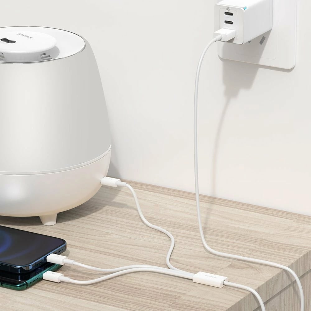Kabllo 3n1 Baseus Superior CAMLTYS-02, 1.5m, Lightning/USB-C/Micro USB, Bardhë