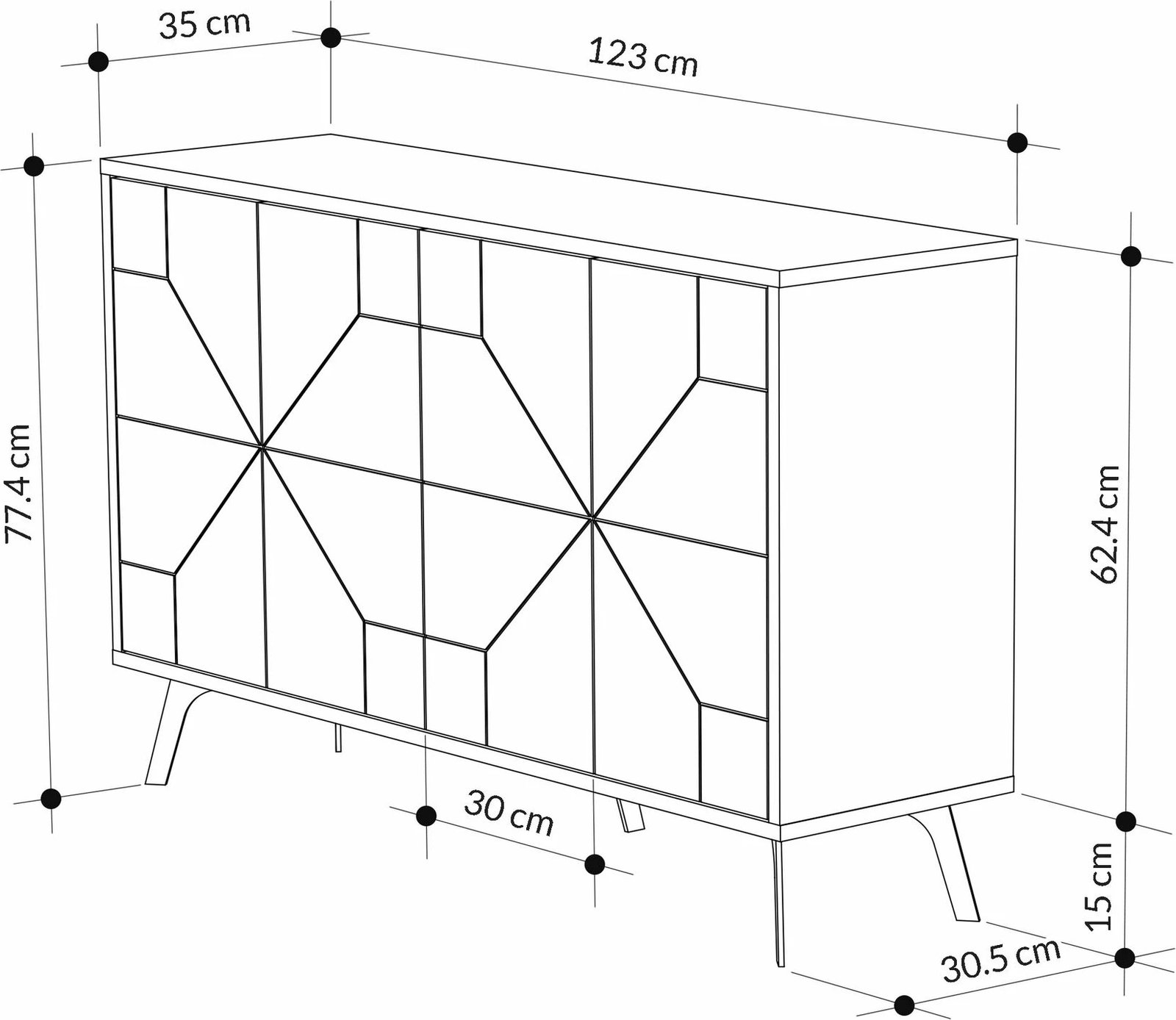 Konsol Skye Decor, ngjyrë e bardhë, Dune