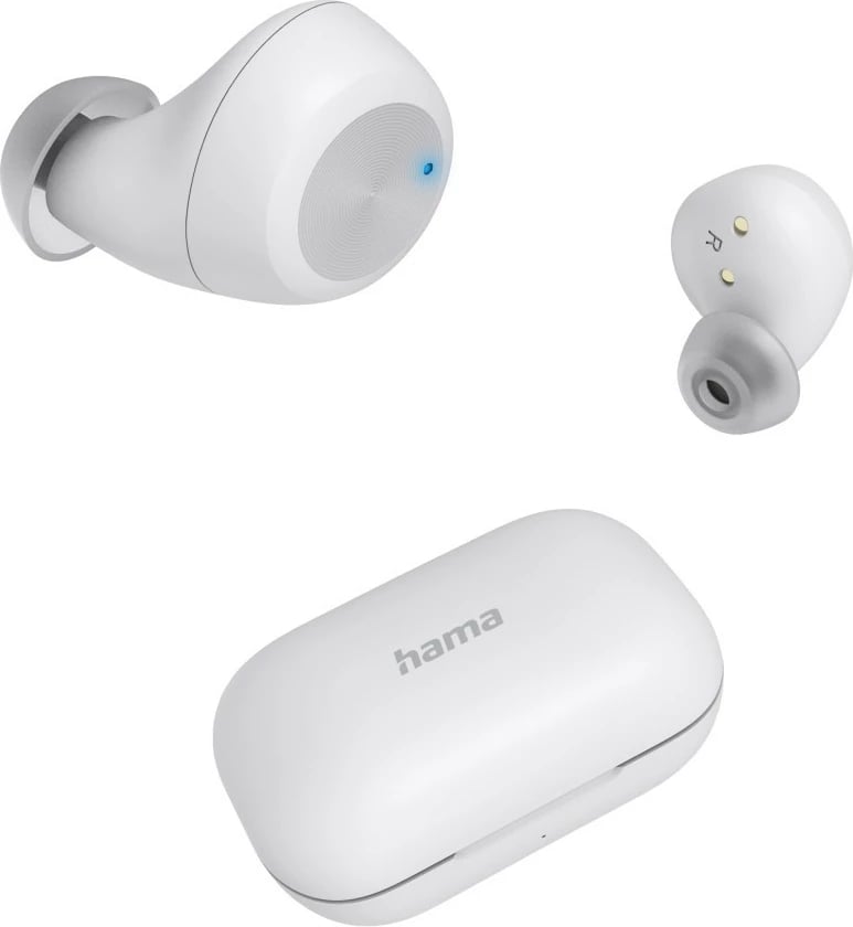 Kufje in-ear pa tela Hama Spirit Chop II 184173, Bluetooth 5.0, IPX4, Touch Control, USB-C, të bardha