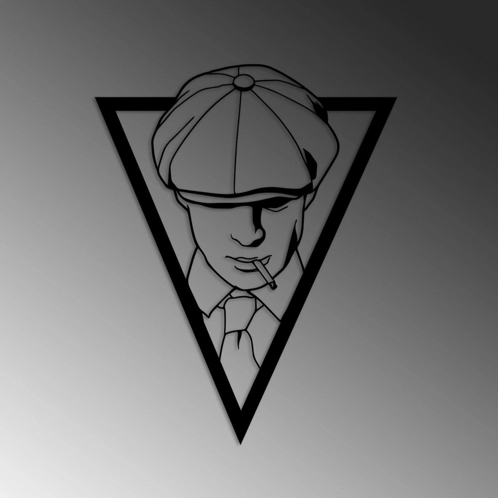 Aksesor dekorativ metalik për mur, Wallity Shelby, ngjyrë e zezë, 53x42cm