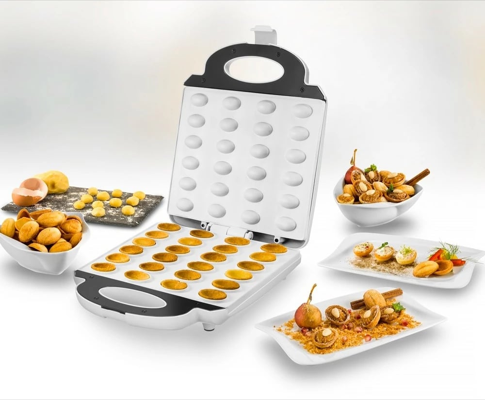 Aparat për vafla Unold 48360, 24 vafla, Inoks, Plastikë, Bardhë