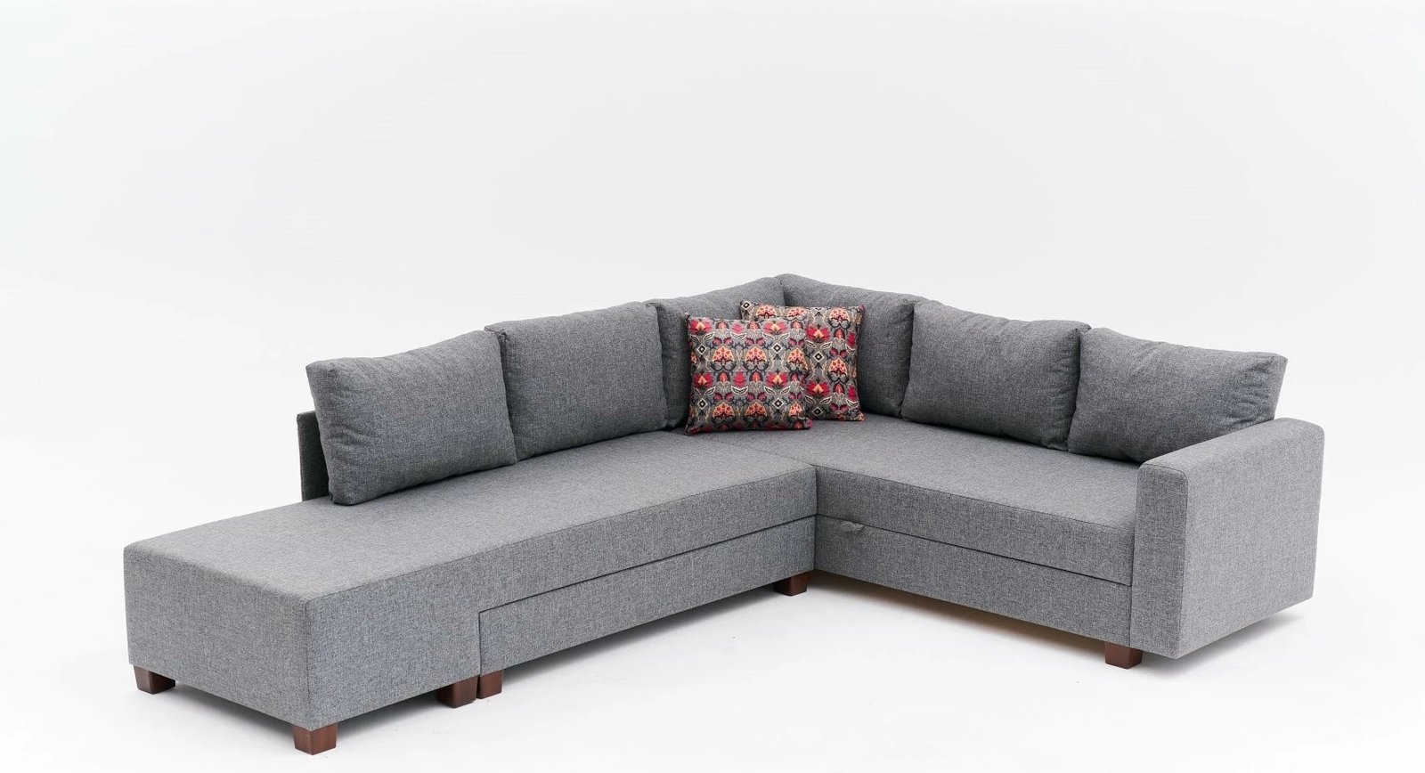 Kënd-sofë krevati Atelier del Sofa, kënd i djathtë, ngjyrë gri