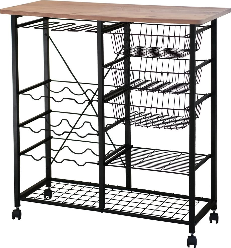 Tavolinë për bar Hanah Home, Laney, ngjyrë Atlantic Pine dhe e zezë