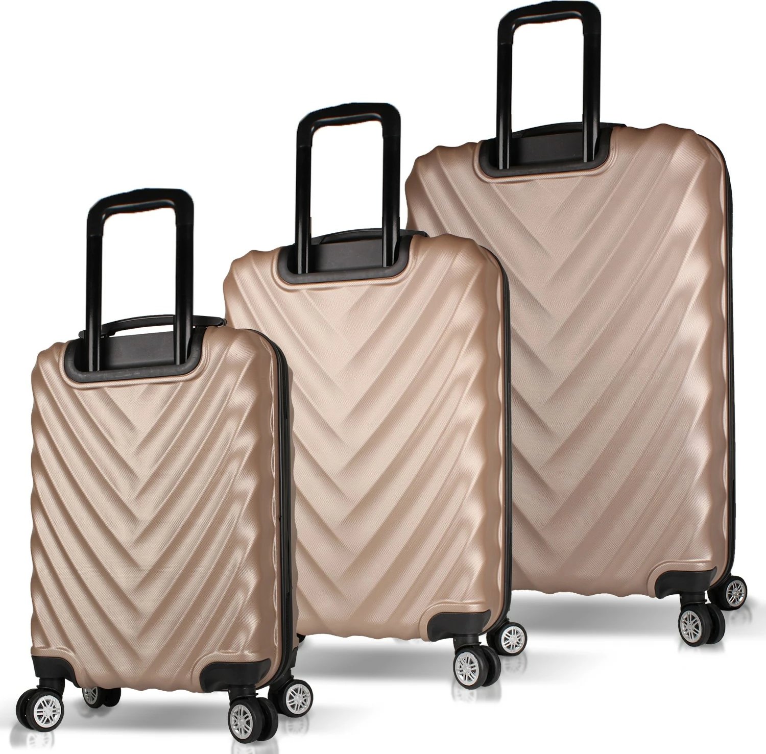 Set valixhesh (3 copë), ngjyrë ari, Zoozie Bags, 6593