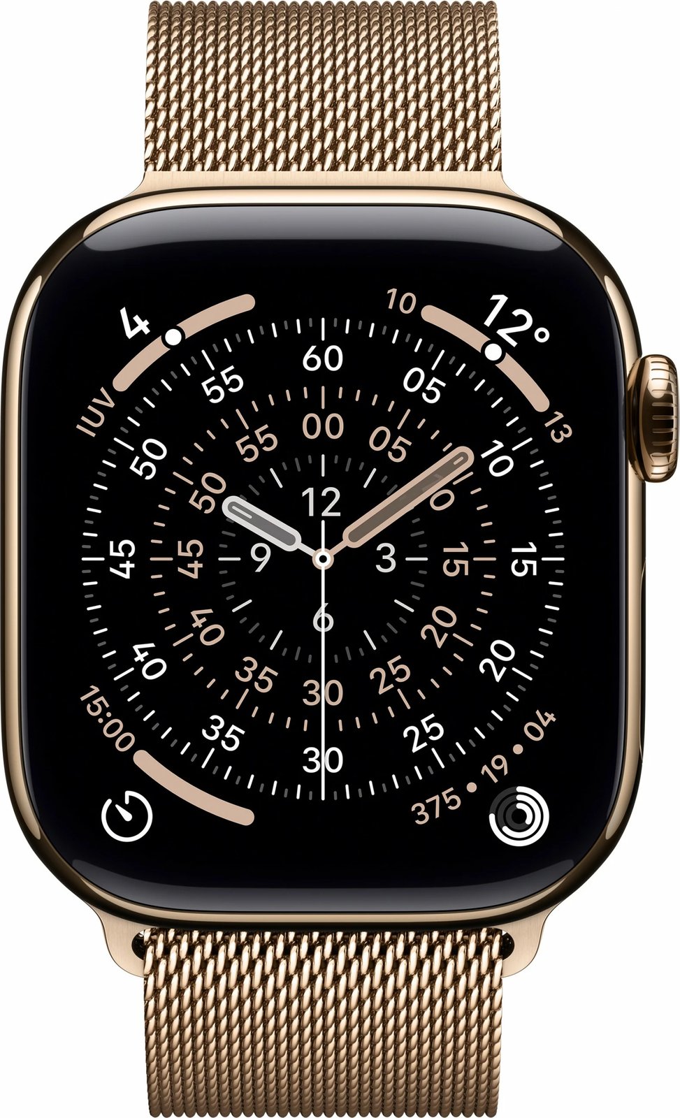 Smartwatch Apple Watch S11, Titan Gold, Cellular, 42mm, Milanaise Armband gold