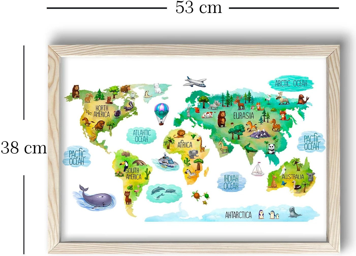 Pikturë dekorative me kornizë MDF, shumëngjyrëshe, Wallity, 38x53cm