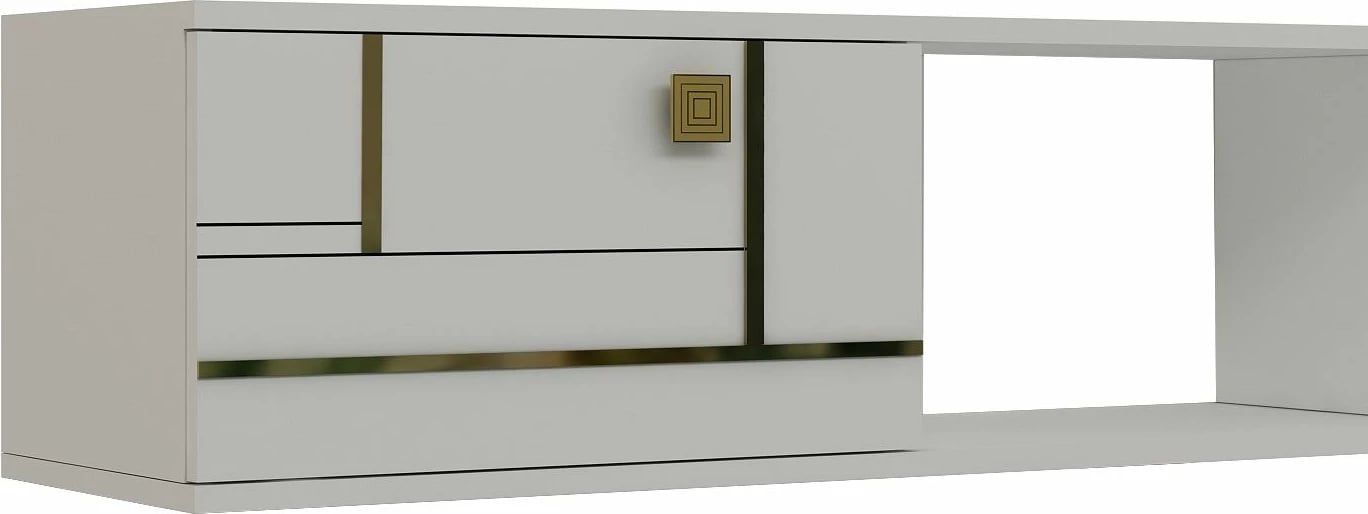 Komodë TV Skye Decor, e bardhë, e artë