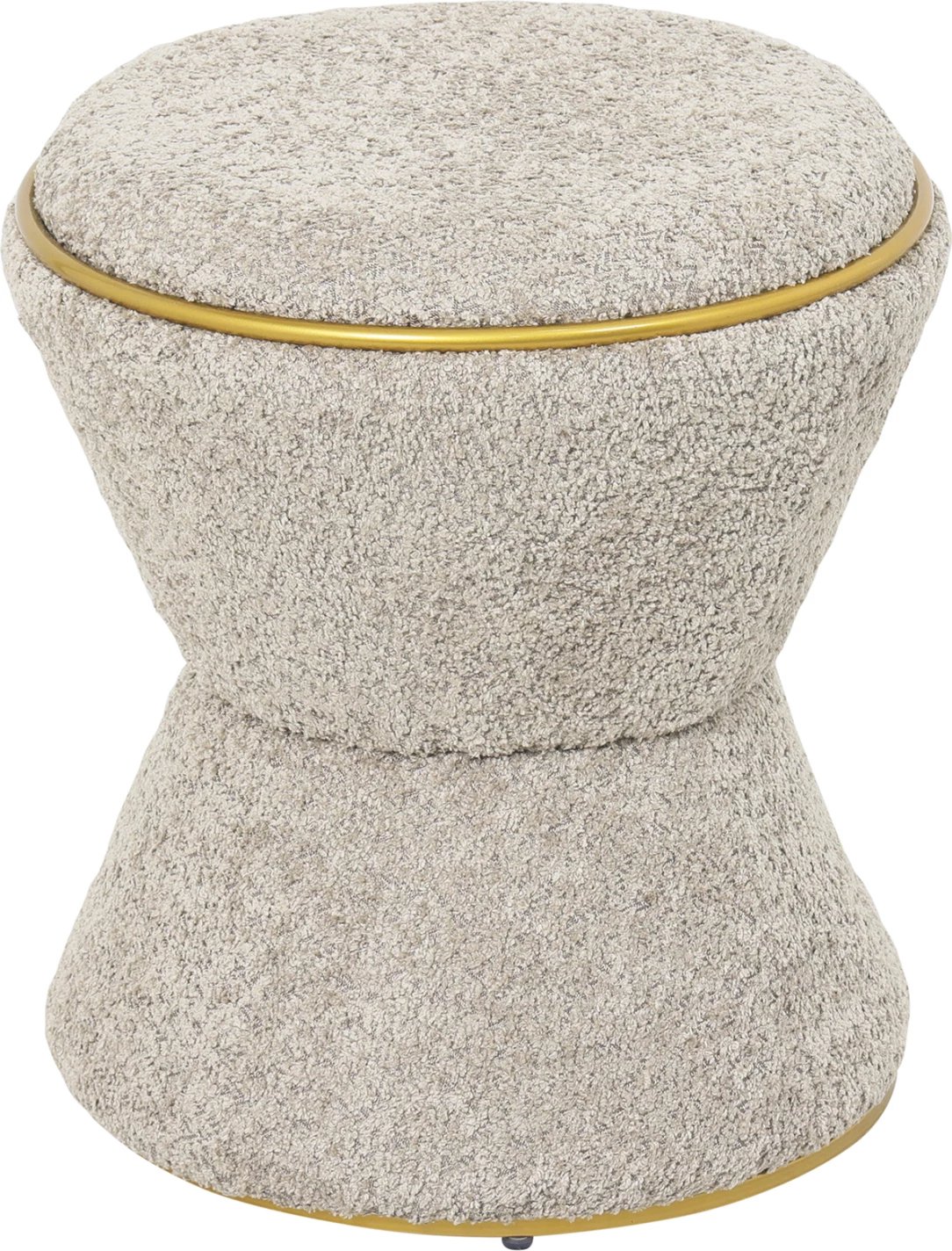 Karrige për bar, pëlhurë boucle, detaj ari, FH9604.18, Φ38.5x43H cm