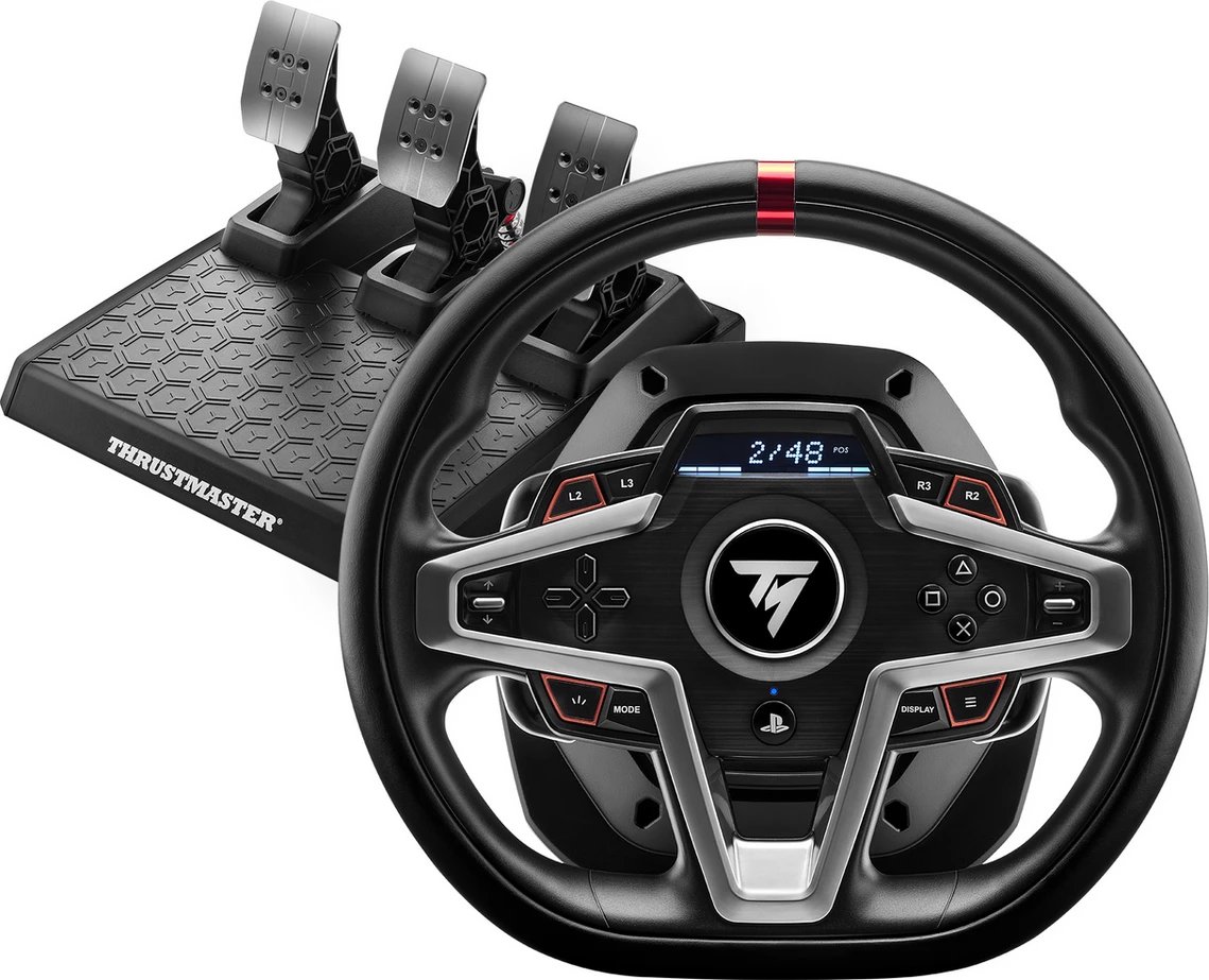 Timon lojërash, Thrustmaster T248 4160783, për PlayStation, i zi, set me pedale