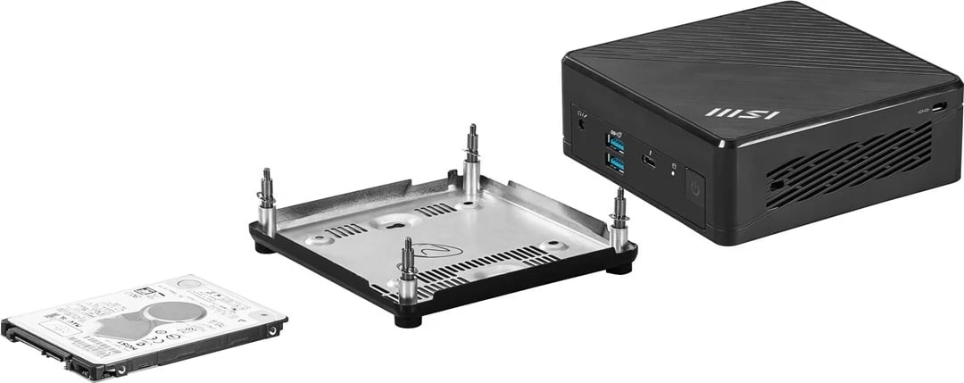 Mini PC MSI Cubi 5 12M-001EU, Intel Core i7-1255U, 16 GB RAM, 512 GB SSD, Windows 11 Home, Zi
