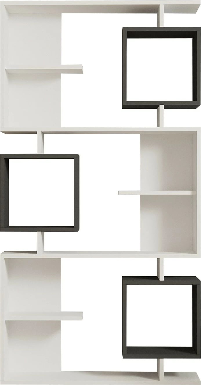 Raft librash Hanah Home, Icardi, bardhë-antracit