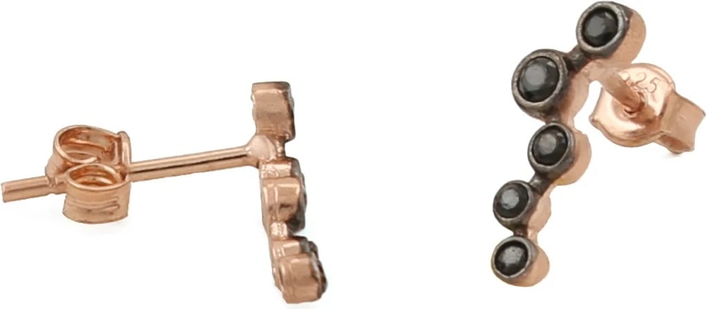 Vathë argjendi Jumeon, ngjyrë rozë ari dhe e zezë, 9732SİYAH