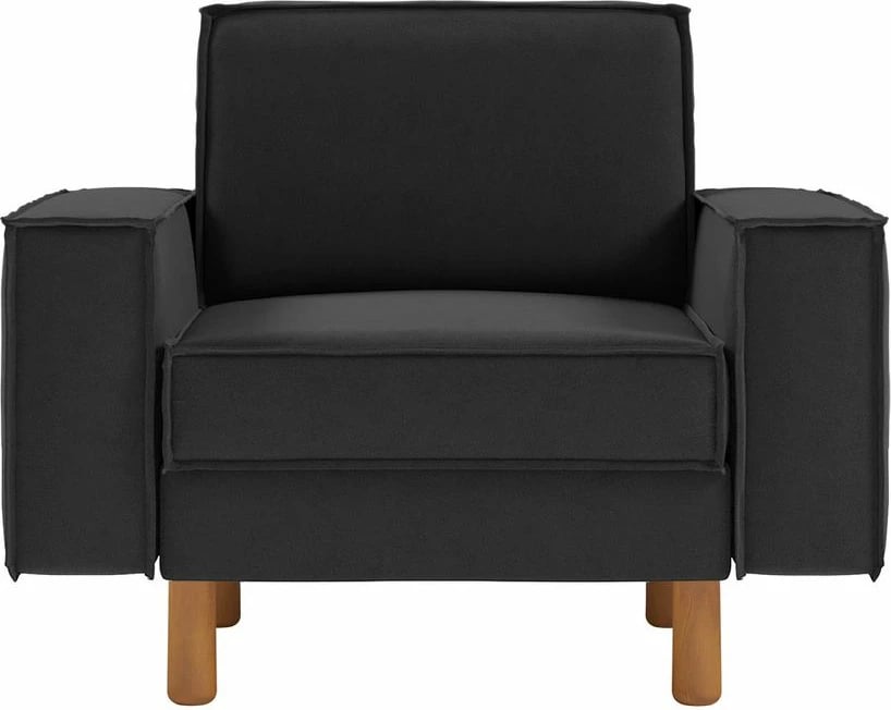 Karrige një vendëshe Atelier del Sofa, ngjyrë gri e natës, këmbë dru arre, Sparrow 1