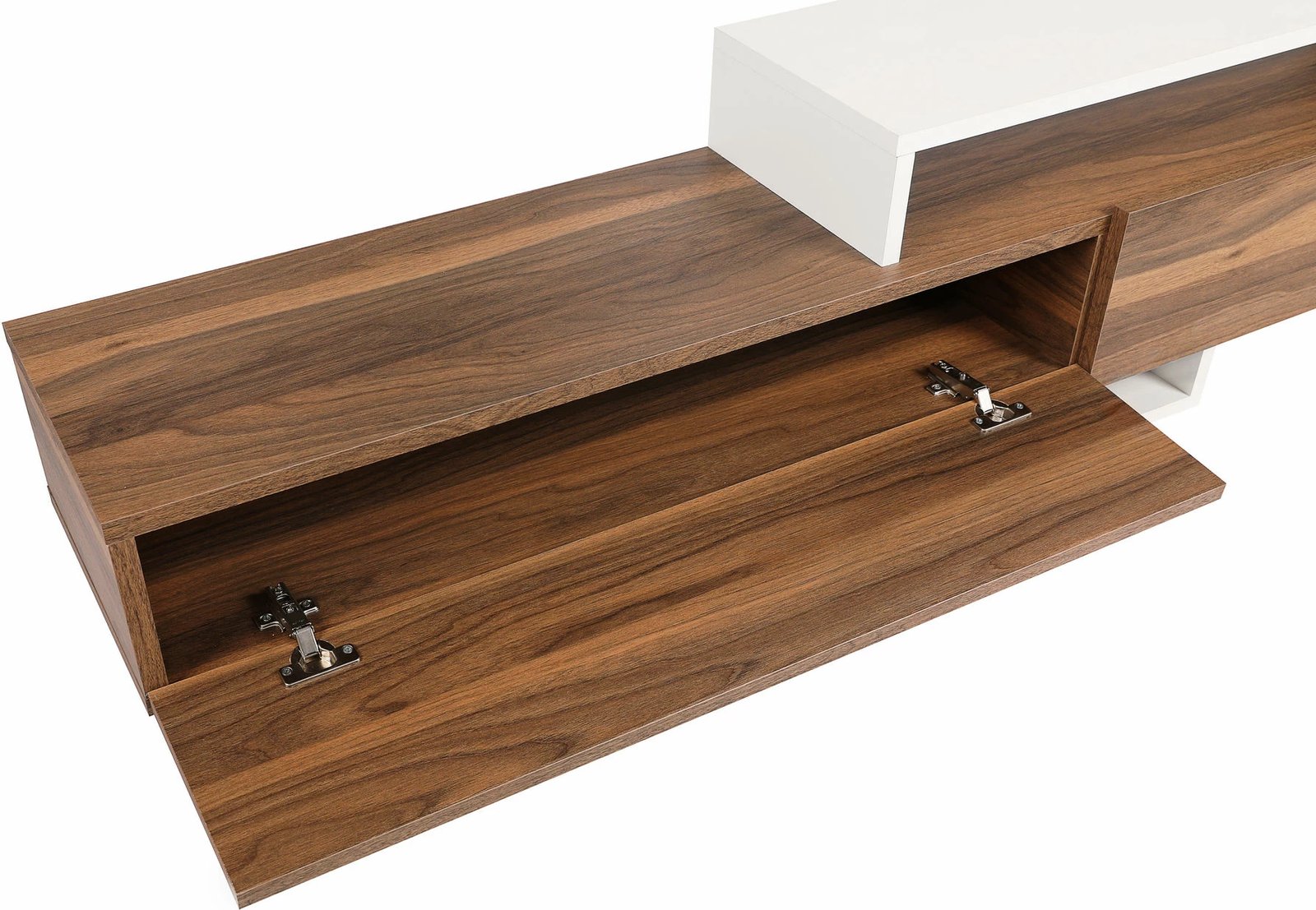 Komodë TV Hanah Home, Nirvana, ngjyrë teak dhe e bardhë