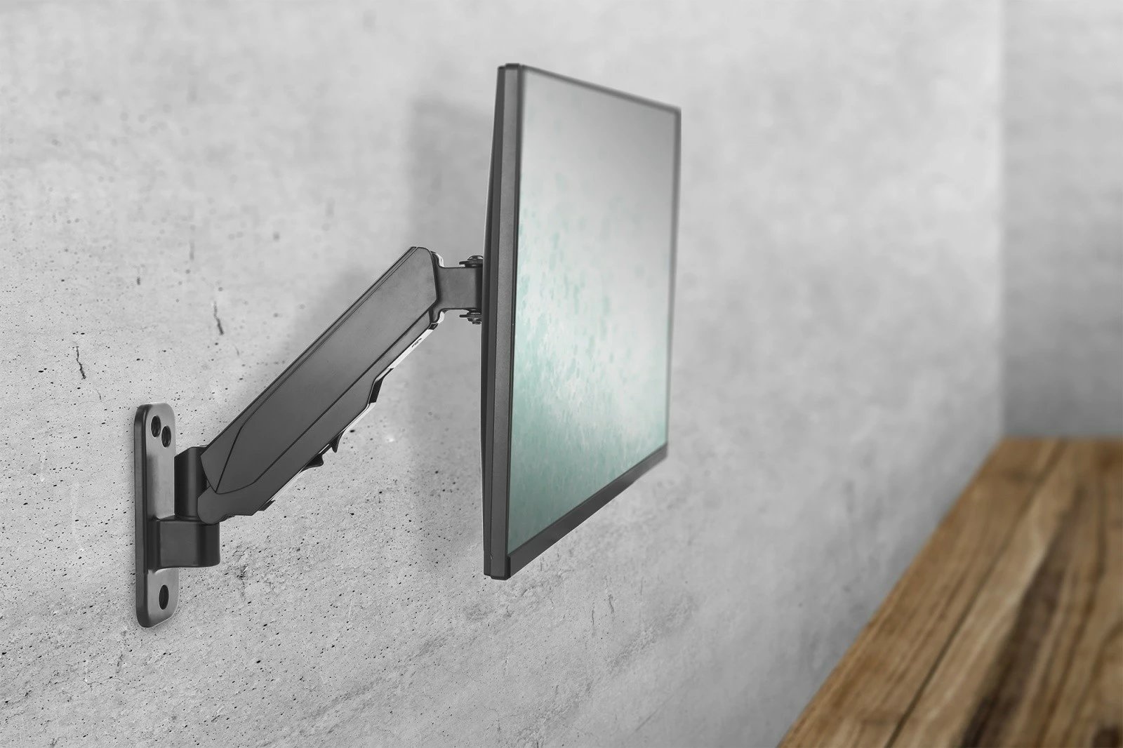 Mbajtës muri për monitor Digitus DA-90396, 17-32", sustë gazi, i zi mat