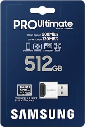 Kartelë MicroSDXC Samsung MB-MY512SB/WW, 512 GB, UHS-I, Blu
