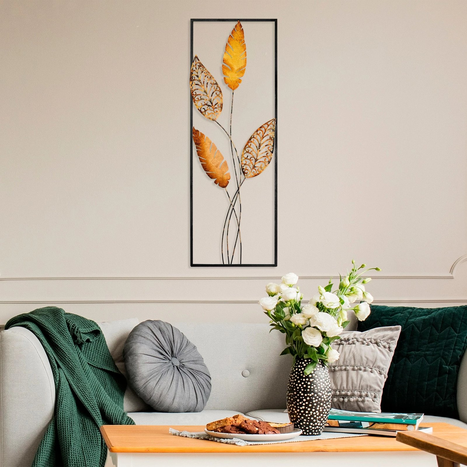 Aksesor dekorativ metalik për mur, Wallity, Timeyi 2, shumëngjyrësh, 32x90cm