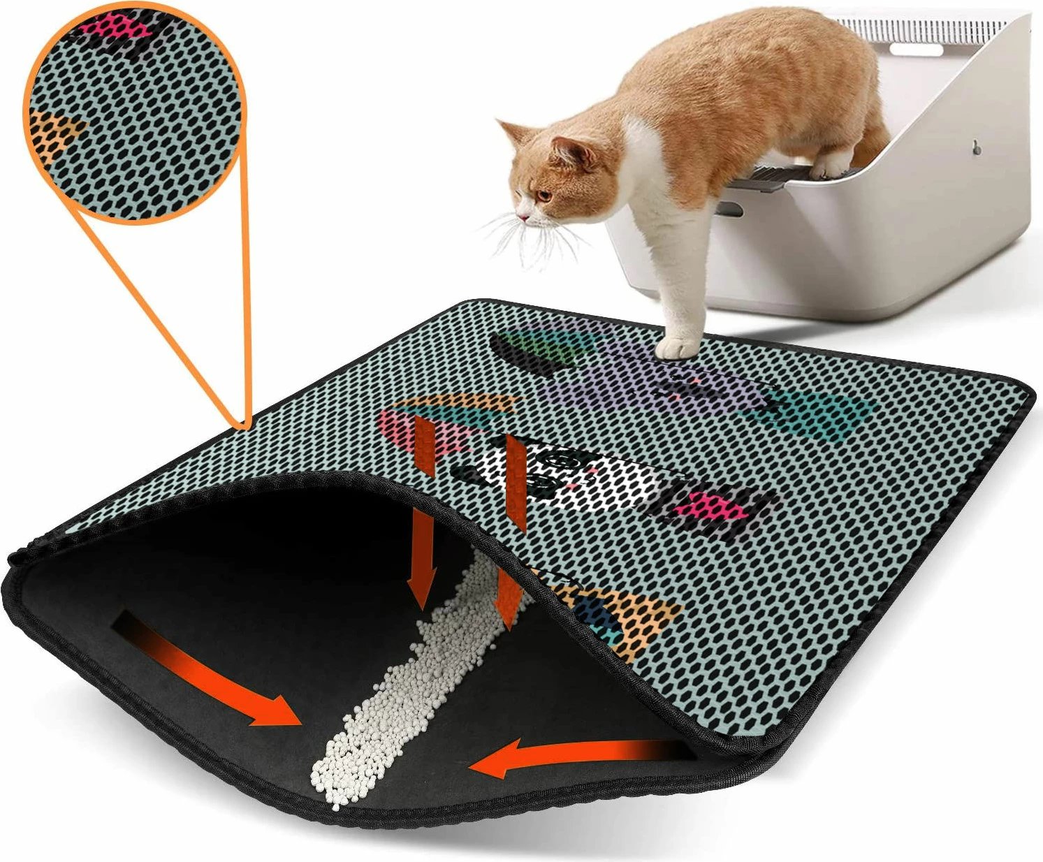 Tapet për rërë mace, multingjyrësh, Paws & Whiskers, Nrszn0200, 45x60cm