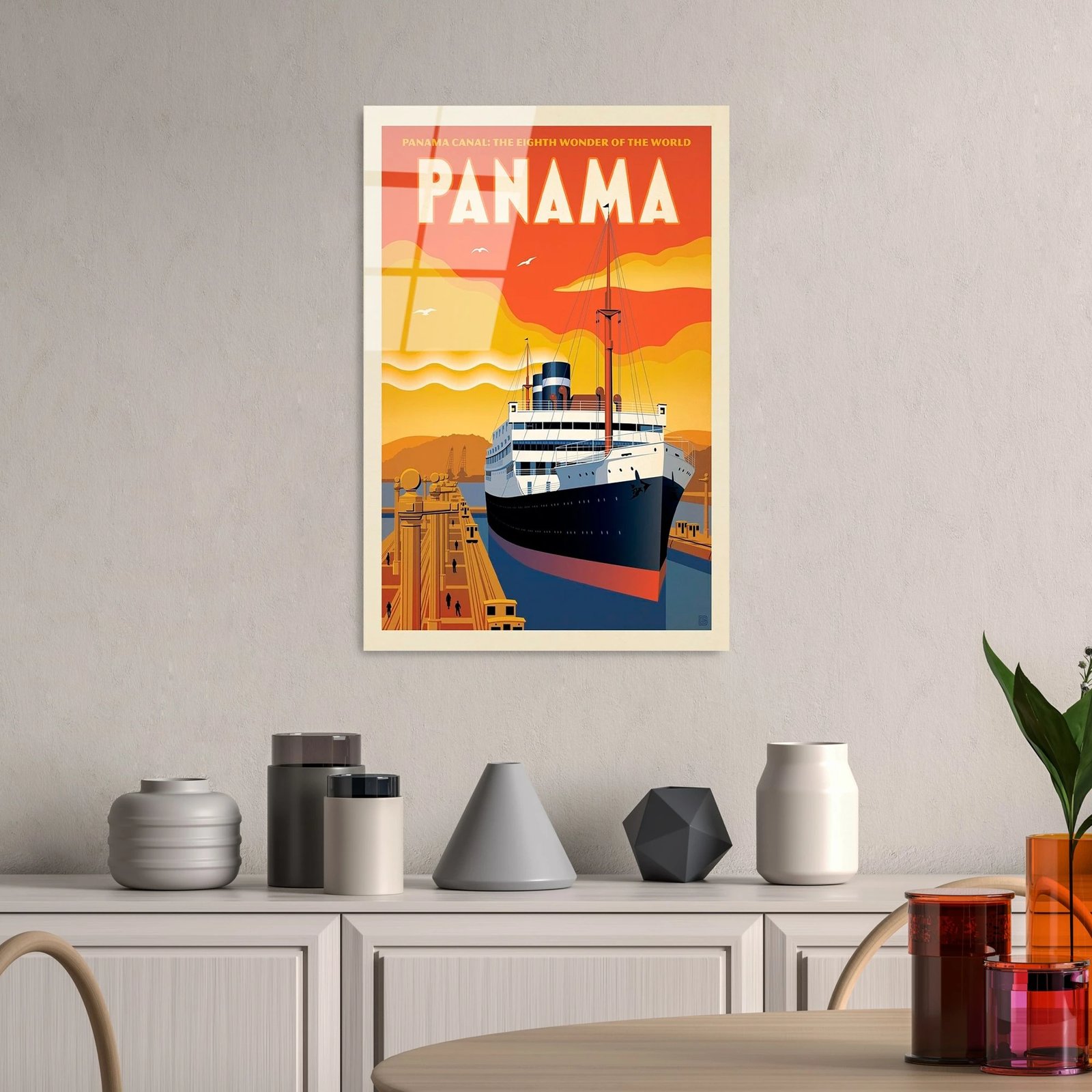 Pikturë dekorative prej xhami të temperuar, Wallity, UV-995, 30x45cm