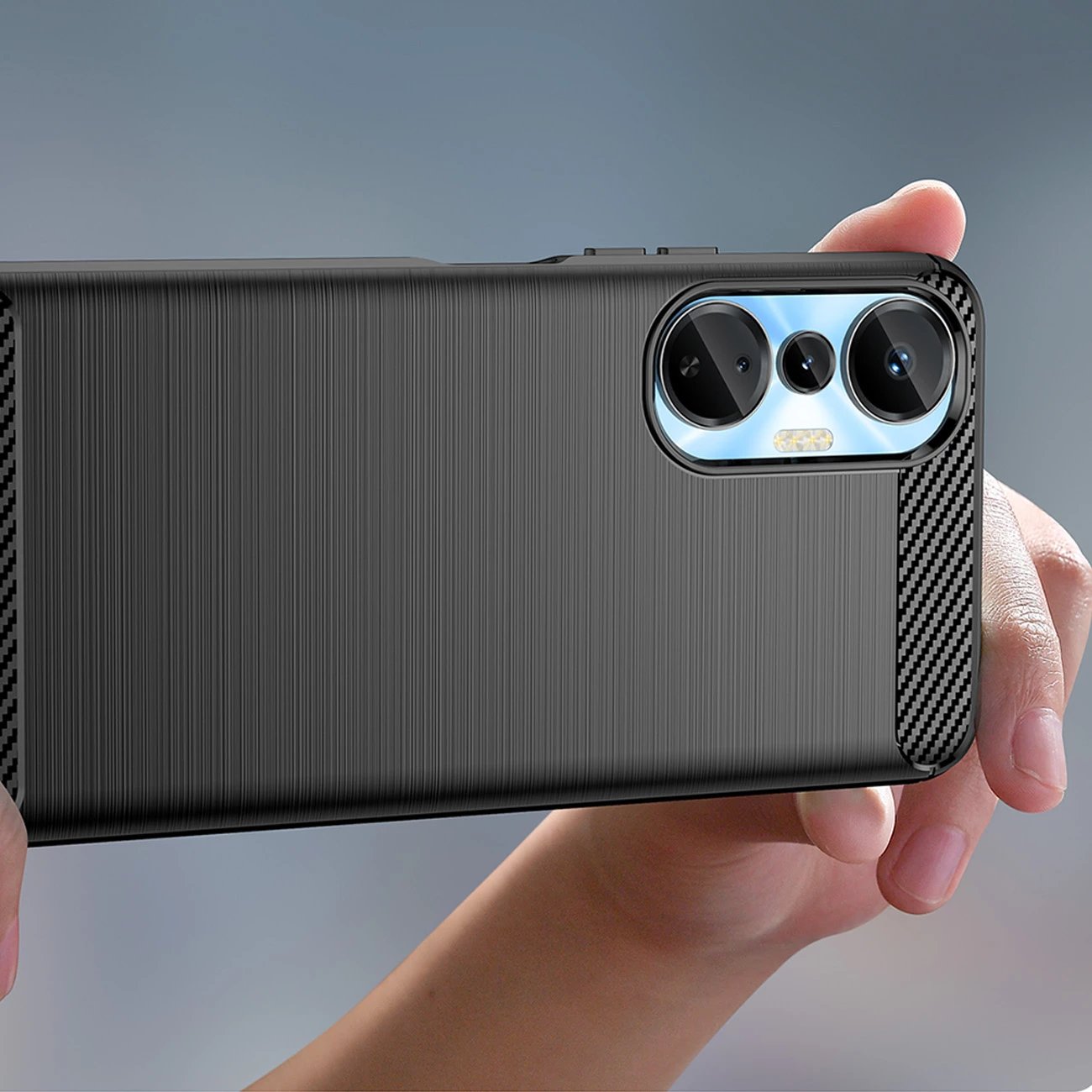 Mbështjellës Hurtel Carbon Case për Infinix Hot 20S, TPU, i zi