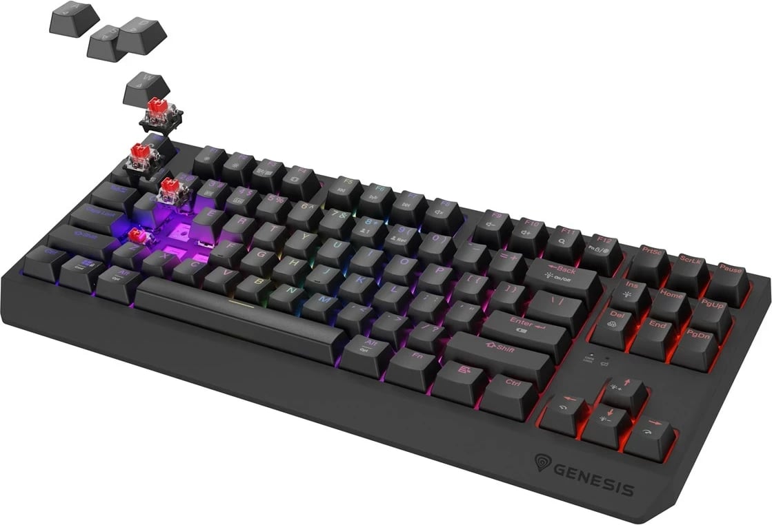 Tastierë mekanike GENESIS Thor 230 TKL, RGB, Wireless & USB Type-C, Gri Tastierë mekanike GENESIS Thor 230 TKL, RGB, Wireless & USB Type-C, Gri