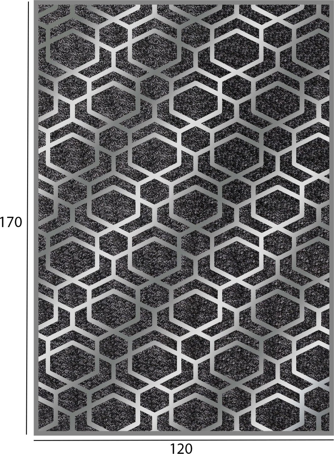 Tapet JOSIANE, gri-argjend, me franja, FH7677.31, 120x170cm