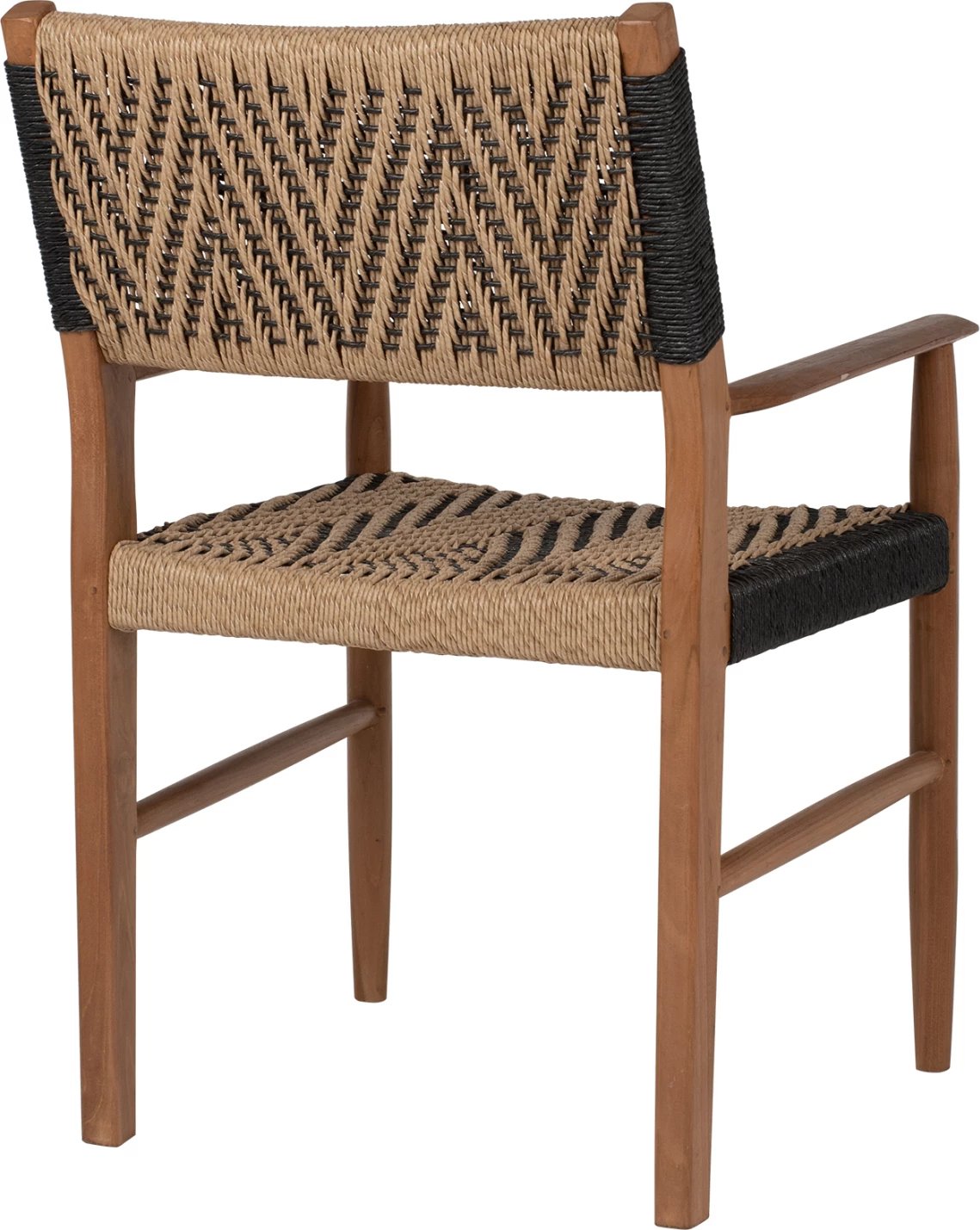 Karrige me krahë për ngrënie, dru teak, litar sintetik, 57x66x86H cm, FH9383.01