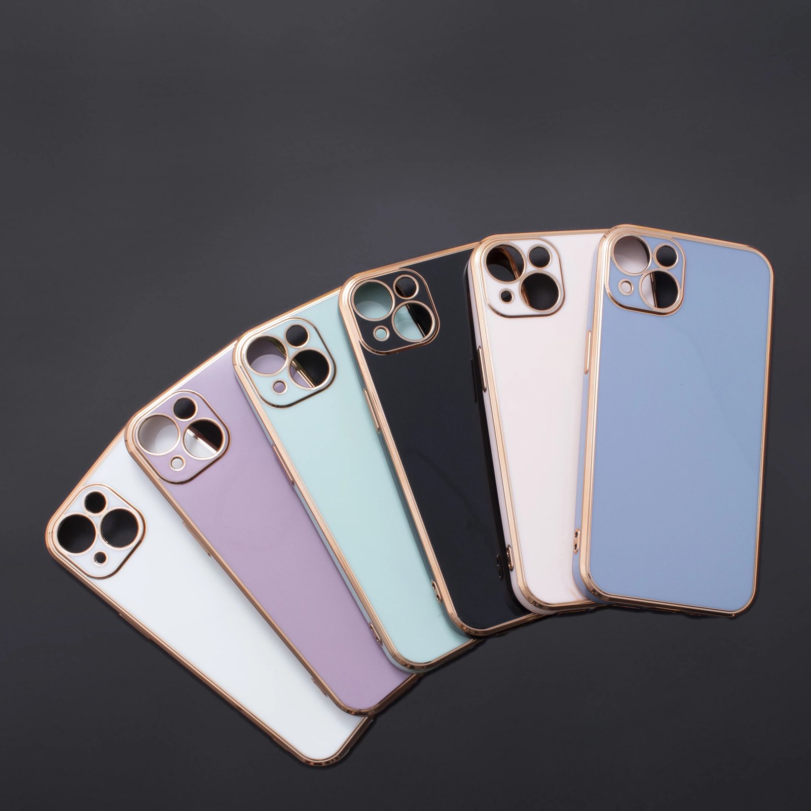 Mbështjellës Hurtel Lighting Color Case për Samsung Galaxy A13 5G, TPU, Bardhë me kornizë të artë