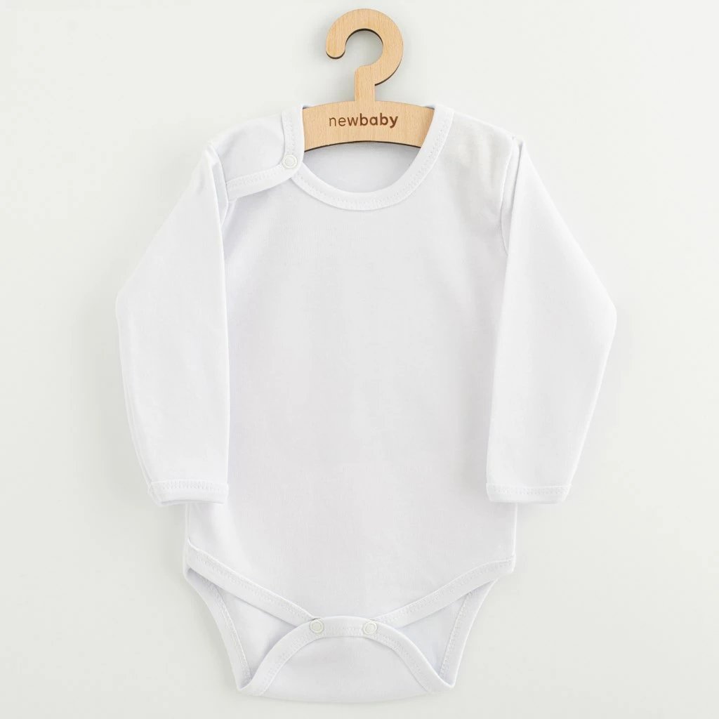 Body bebe me mëngë të gjata, New Baby, II, 100% pambuk, masa 92 (18-24m), e bardhë