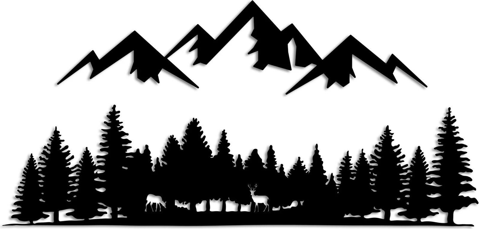 Aksesor dekorativ metalik për mur, Wallity, natyrë dhe male - 5