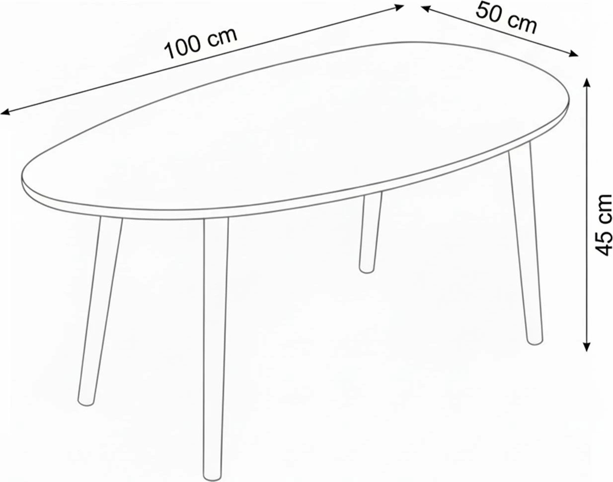 Tavolinë kafeje Skye Decor, Nora, ngjyrë lisi