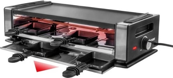 Raclette UNOLD 48730, 8 persona, plastikë, çelik inox, e zezë