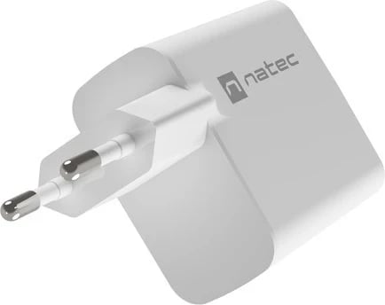 Karikues Natec Ribera GaN 65W me USB-A dhe USB-C, i bardhë