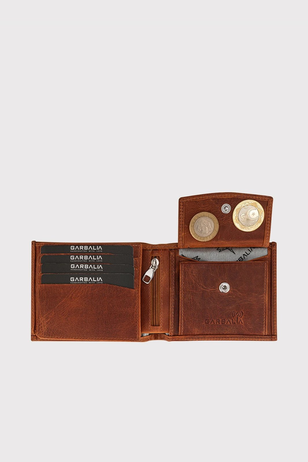 Portofol për burra, lëkurë natyrale, ngjyrë kafe, Arnold Crazy - Tan