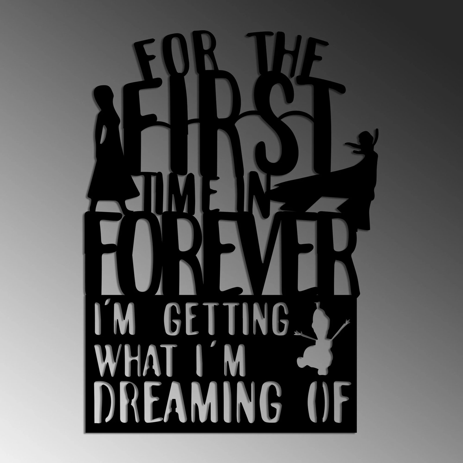 Aksesor dekorativ metalik për mur, Wallity, First Time Forever