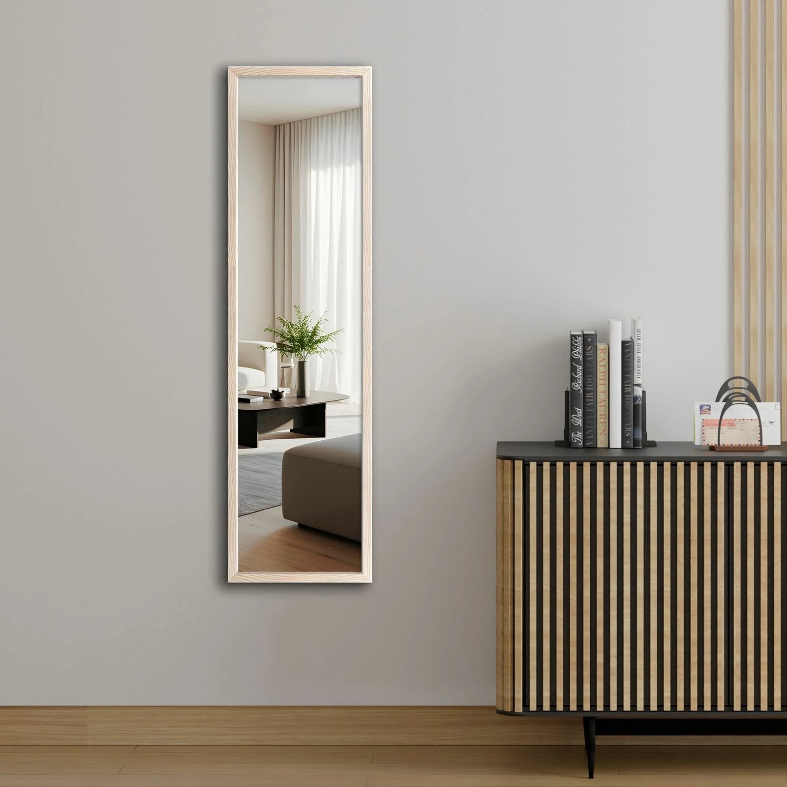 Pasqyrë Cheval, ngjyrë druri, Skye Decor, 35x125cm