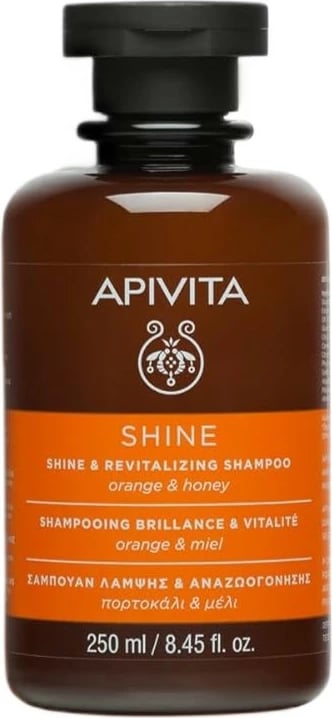 Shampon për femra Apivita Shine & Revitalizing me portokall dhe mjaltë, 250ml