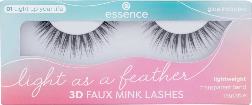 Qerpikë artificial për femra Essence Light As A Feather 3D Faux Mink 01 Light Up Your Life, 1 copë
