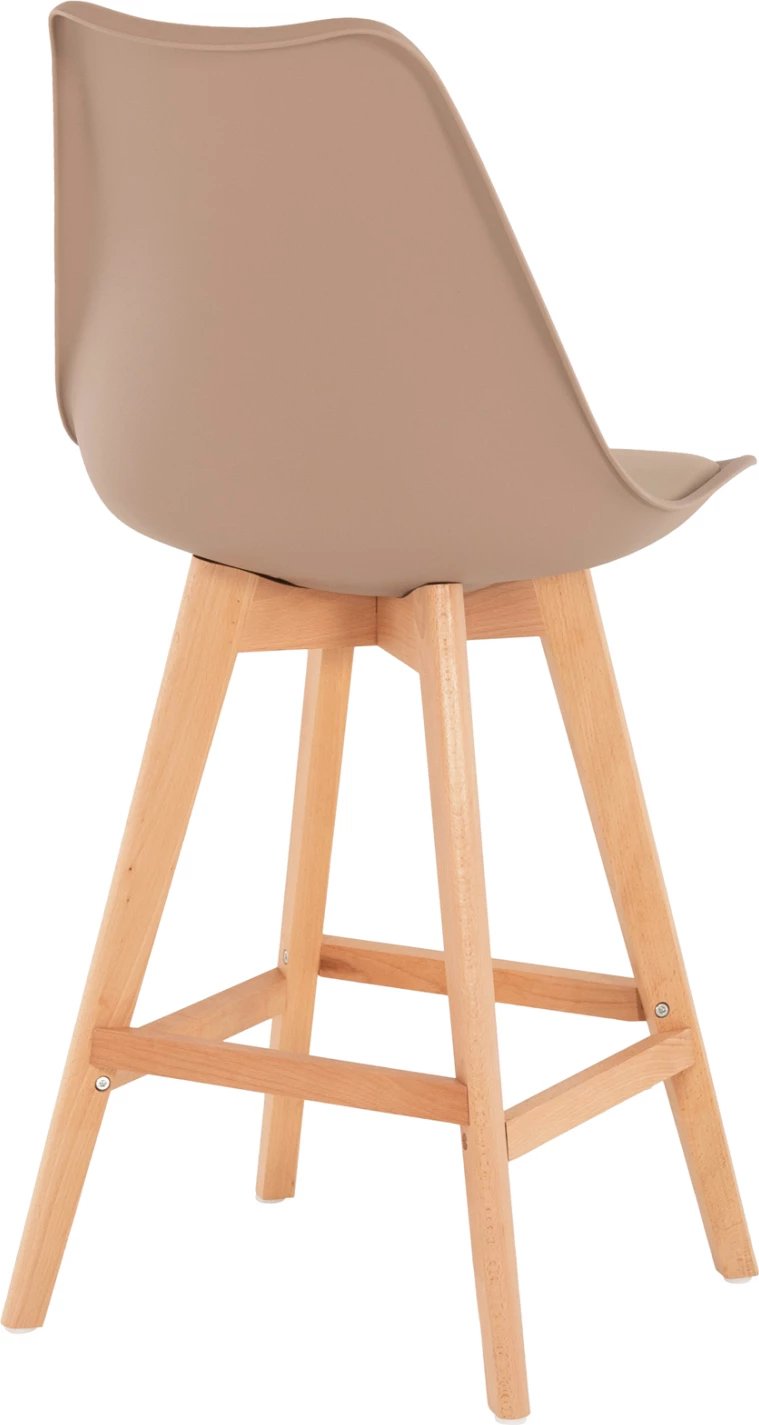 Karrige për bar VEGAS FH8000.55, lartësi mesatare, polipropilenë ngjyrë kapuçino, dru ahu natyral, 47x58x103H cm., set prej 4 copë