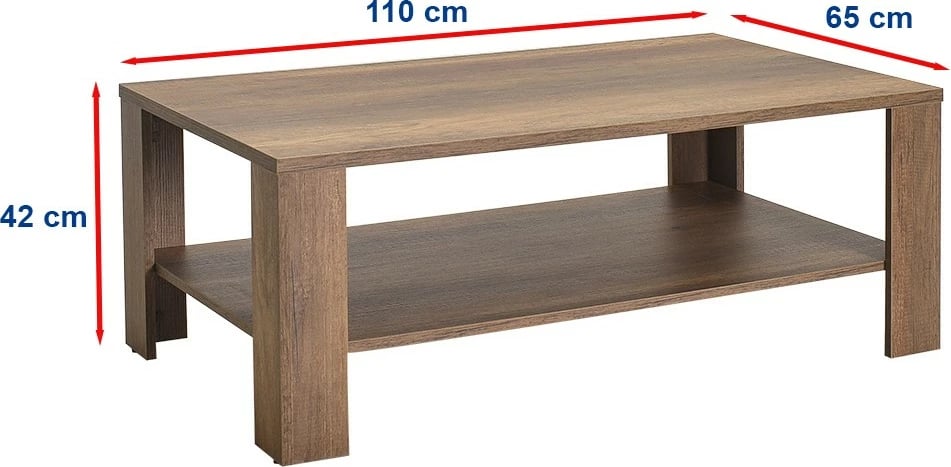 Tavolinë për kafe, ngjyrë arre, Hanah Home, Shp-695-Oo-1