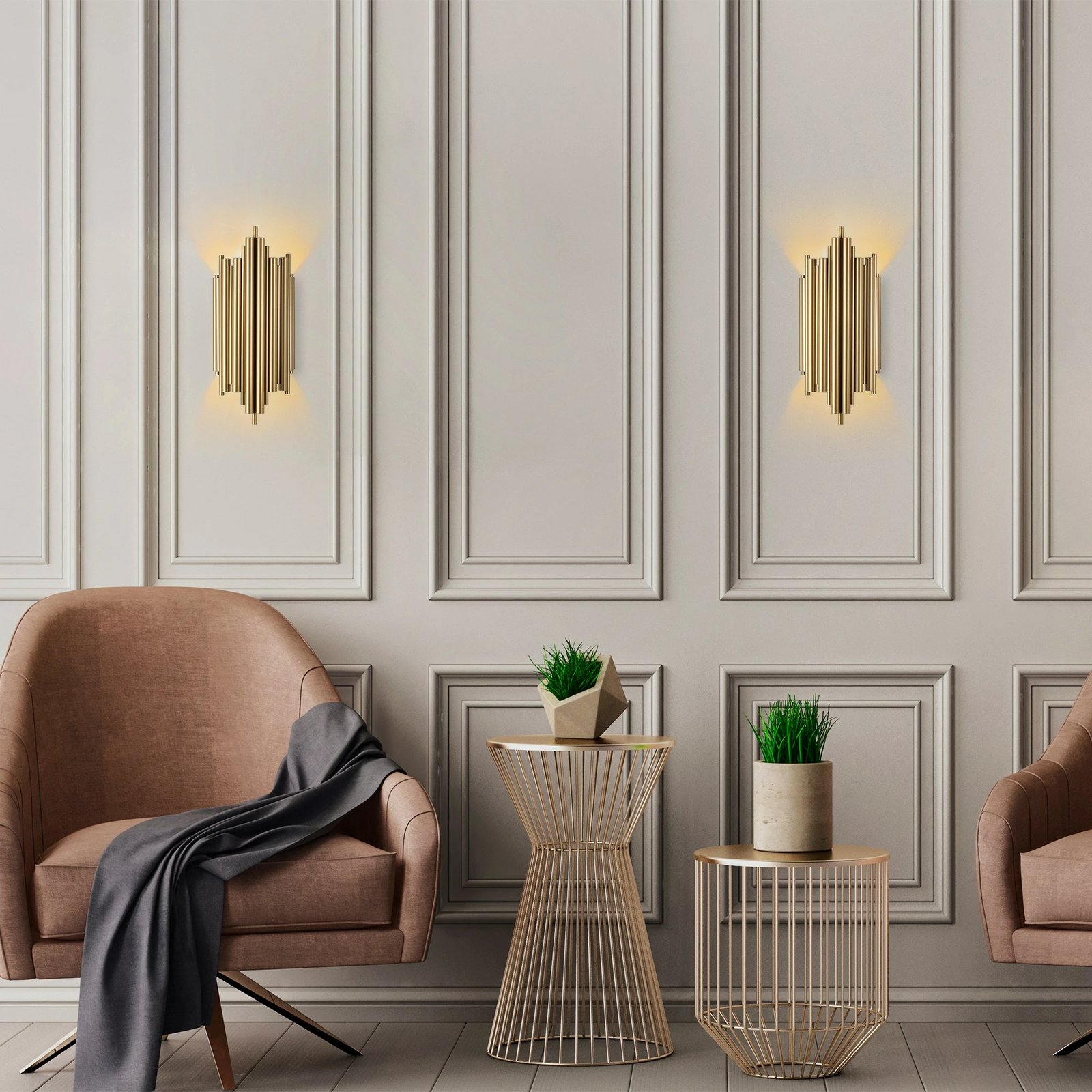 Llambë muri Opviq, ngjyrë ari, Reis - 13341