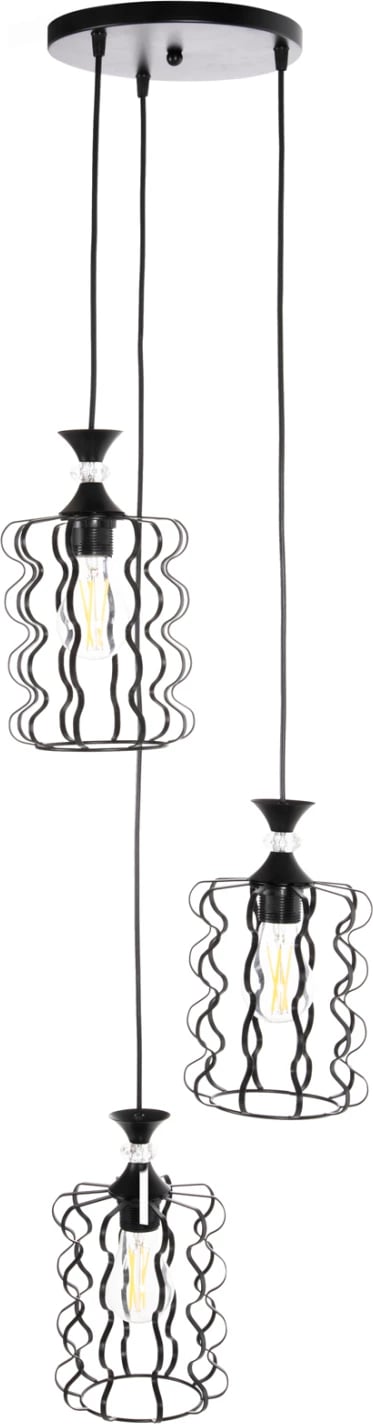 Llambë varëse tavani, 3 drita, metal i zi, FH4089, Φ34x128H cm Llambë varëse tavani, 3 drita, metal i zi, FH4089, Φ34x128H cm