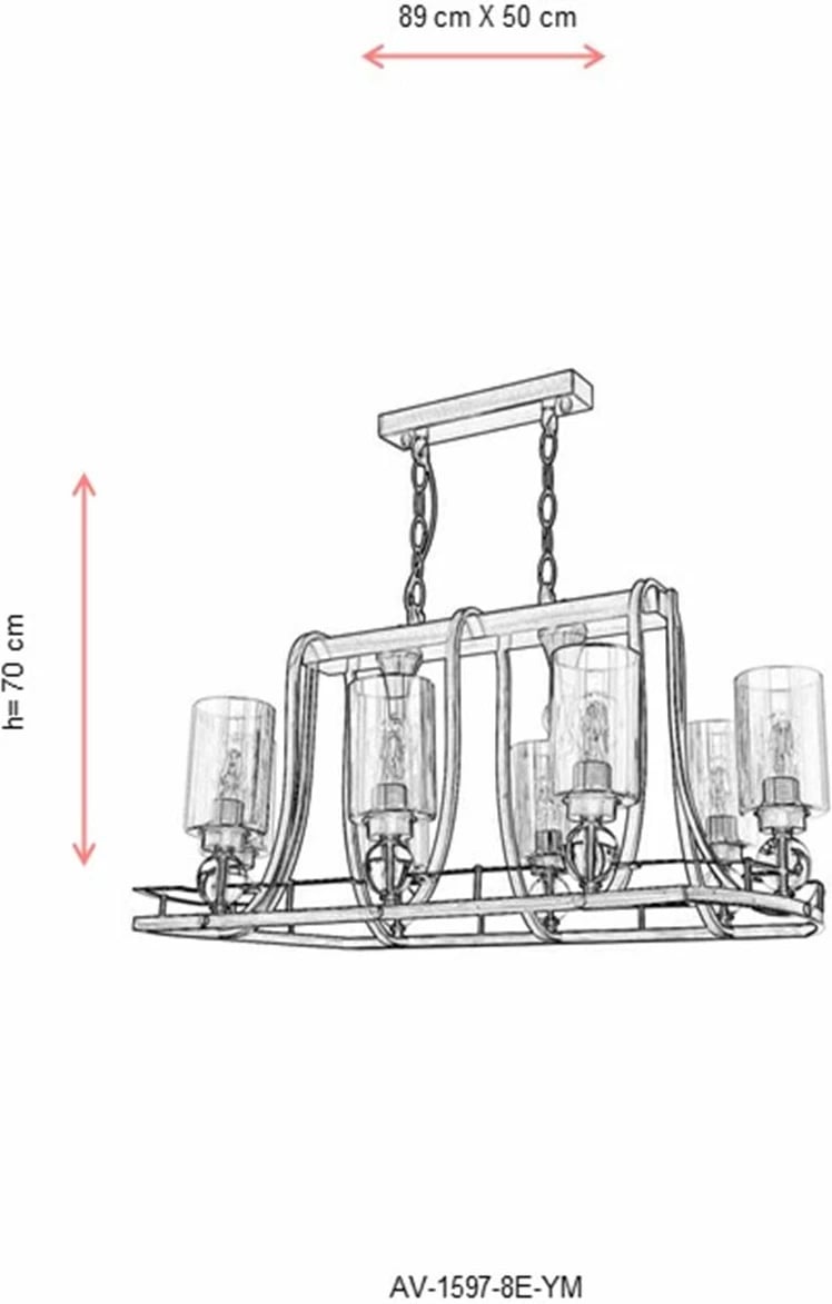 Llambadar Opviq, AV-1597-8E-YM, ngjyrë antike
