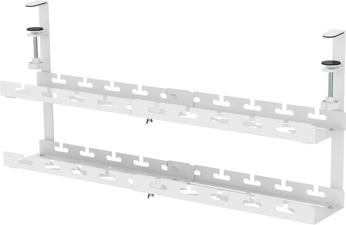 Organizues kabllosh nën tavolinë Maclean MC-102 W, dy nivele, i bardhë